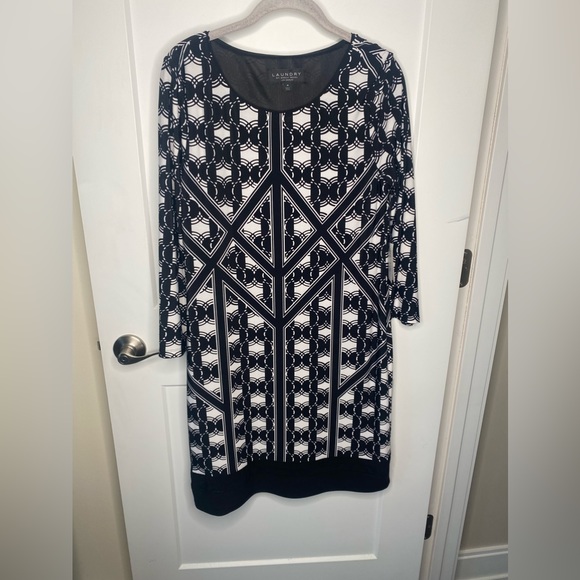 Laundry By Shelli Segal NWT Geometric Print Dress Women’s Size Medium - Picture 1 of 6